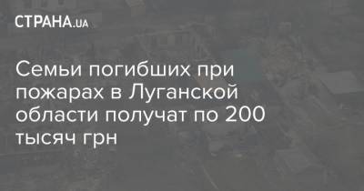 Денис Шмыгаль - Семьи погибших при пожарах в Луганской области получат по 200 тысяч грн - strana.ua - Луганская обл.