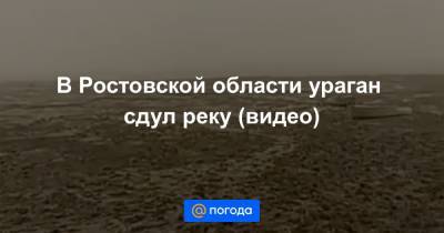 Екатерина Гура - В Ростовской области ураган сдул реку (видео) - news.mail.ru - Ростовская обл.