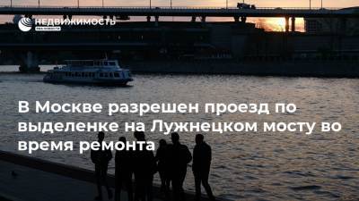 В Москве разрешен проезд по выделенке на Лужнецком мосту во время ремонта - realty.ria.ru - Москва