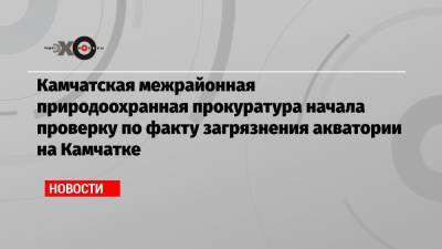 Камчатская межрайонная природоохранная прокуратура начала проверку по факту загрязнения акватории на Камчатке - echo.msk.ru - Москва - Россия - Камчатская обл.