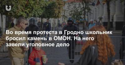 Во время протеста в Гродно школьник бросил камень в ОМОН. На него завели уголовное дело - news.tut.by