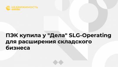 ПЭК купила у "Дела" SLG-Operating для расширения складского бизнеса - realty.ria.ru - Москва - Московская обл.