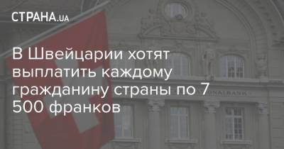 В Швейцарии хотят выплатить каждому гражданину страны по 7 500 франков - strana.ua - Швейцария