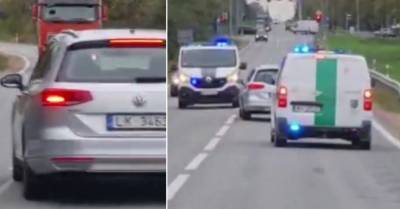 ВИДЕО. Странный Volkswagen в Сигулде: движется зигзагами и опасно выезжает на "встречку" - rus.delfi.lv - Латвия