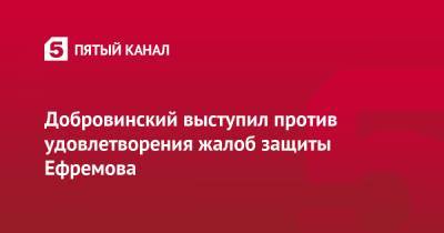 Михаил Ефремов - Сергей Захаров - Александр Добровинский - Анна Бутырина - Добровинский выступил против удовлетворения жалоб защиты Ефремова - 5-tv.ru - Россия