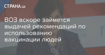 Мелита Вуйнович - Виктор Ляшко - ВОЗ вскоре займется выдачей рекомендаций по использованию вакцинации людей - strana.ua - Россия - Украина