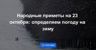 Екатерина Гура - Народные приметы на 23 октября: определяем погоду на зиму - news.mail.ru