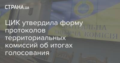 ЦИК утвердила форму протоколов территориальных комиссий об итогах голосования - strana.ua - Украина - Крым