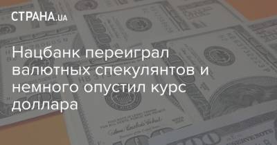 Нацбанк переиграл валютных спекулянтов и немного опустил курс доллара - strana.ua