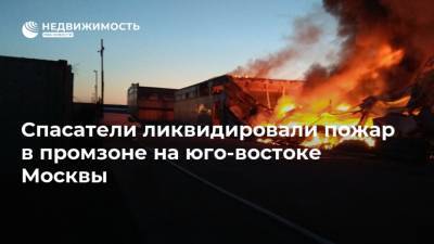 Спасатели ликвидировали пожар в промзоне на юго-востоке Москвы - realty.ria.ru - Москва - Россия
