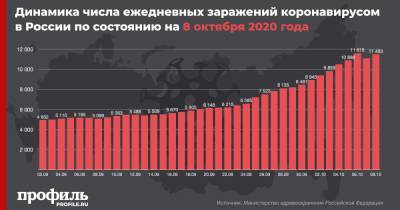 В России выявили 11493 новых заражения COVID-19 - profile.ru - Москва - Россия - Санкт-Петербург - Московская обл. - респ. Татарстан - респ. Чувашия - респ. Чечня - респ.Тыва - окр.Ненецкий