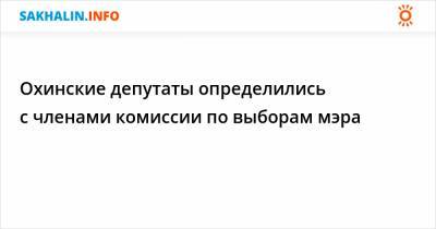 Дмитрий Киселев - Артем Анисимов - Охинские депутаты определились с членами комиссии по выборам мэра - sakhalin.info