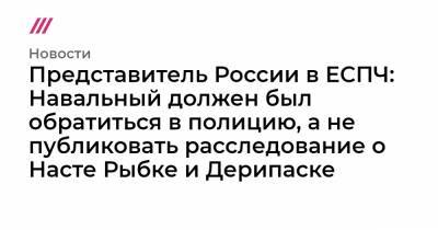 Олег Дерипаска - Представитель России в ЕСПЧ: Навальный должен был обратиться в полицию, а не публиковать расследование о Насте Рыбке и Дерипаске - tvrain.ru - Россия - Краснодарский край