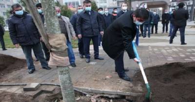Эмомали Руст - Председатель города Душанбе Рустами Эмомали дал официальный старт кампании по озеленению и посадке деревьев в столице - dialog.tj - Душанбе