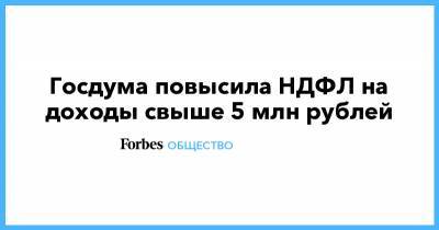 Госдума повысила НДФЛ на доходы свыше 5 млн рублей - forbes.ru