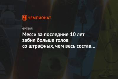 Лионель Месси - Месси за последние 10 лет забил больше голов со штрафных, чем весь состав «Ювентуса» - championat.com