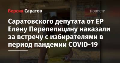 Саратовского депутата от ЕР Елену Перепелицину наказали за встречу с избирателями в период пандемии COVID-19 - nversia.ru - Россия - Саратов - р-н Кировский