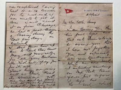 Письмо пожертвовавшего собой пастора с «Титаника» продадут на аукционе - lenta.ua - США - Шотландия