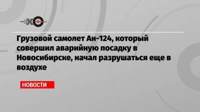 Грузовой самолет Ан-124, который совершил аварийную посадку в Новосибирске, начал разрушаться еще в воздухе - echo.msk.ru - Новосибирск - Барнаул