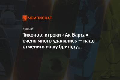 Виктор Тихонов - Тихонов: игроки «Ак Барса» очень много удалялись — надо отменить нашу бригаду меньшинства - championat.com