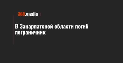 В Закарпатской области погиб пограничник - 368.media - Закарпатская обл. - Ровненская обл.