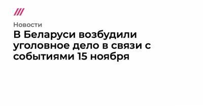 Антон Гашинский - Роман Бондаренко - В Беларуси возбудили уголовное дело в связи с событиями 15 ноября - tvrain.ru - Белоруссия - Минск