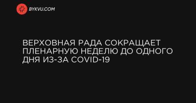 Елена Кондратюк - Верховная Рада сокращает пленарную неделю до одного дня из-за COVID-19 - bykvu.com - Украина
