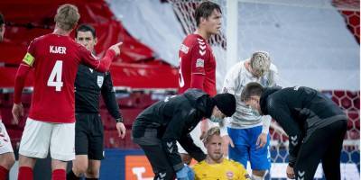 Каспер Шмейхель - Известный футболист получил тяжелую травму головы в матче Лиги наций — видео - nv.ua - Дания - Исландия