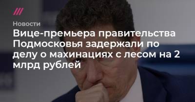 Михаил Терещенко - Вице-премьера правительства Подмосковья задержали по делу о махинациях с лесом на 2 млрд рублей - tvrain.ru - Московская обл.