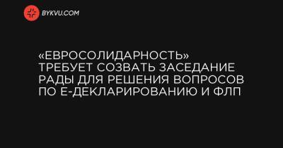 Дмитрий Разумков - Ирина Геращенко - «Евросолидарность» требует созвать заседание Рады для решения вопросов по е-декларированию и ФЛП - bykvu.com - Украина