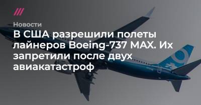 В США разрешили полеты лайнеров Boeing-737 MAX. Их запретили после двух авиакатастроф - tvrain.ru - США - Индонезия - Эфиопия