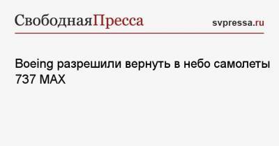 Boeing разрешили вернуть в небо самолеты 737 MAX - svpressa.ru - США - Индонезия - Эфиопия