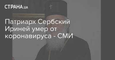 патриарх Кирилл - Патриарх Сербский Ириней умер от коронавируса - СМИ - strana.ua - Россия - Киев - Сербия - Белград