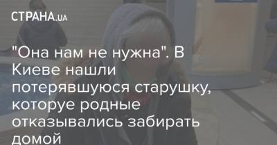 "Она нам не нужна". В Киеве нашли потерявшуюся старушку, которуе родные отказывались забирать домой - strana.ua - Киев - Голландия - Полтава