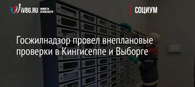 Госжилнадзор провел внеплановые проверки в Кингисеппе и Выборге - ivbg.ru - Украина - Ленинградская обл. - р-н Кировский