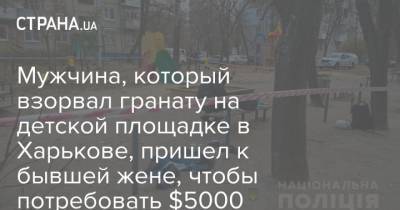 Мужчина, который взорвал гранату на детской площадке в Харькове, пришел к бывшей жене, чтобы потребовать $5000 - strana.ua - Харьковская обл. - Харьков