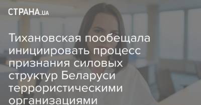 Светлана Тихановская - Тихановская пообещала инициировать процесс признания силовых структур Беларуси террористическими организациями - strana.ua - Белоруссия - Голландия