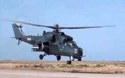 Опубликовано видео работы азербайджанских Ми-35 по армянским позициям - topcor.ru - Азербайджан