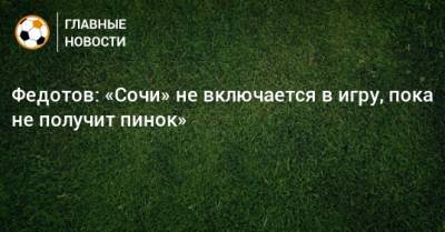 Владимир Федотов - Никита Бурмистров - Федотов: «Сочи» не включается в игру, пока не получит пинок» - bombardir.ru - Сочи