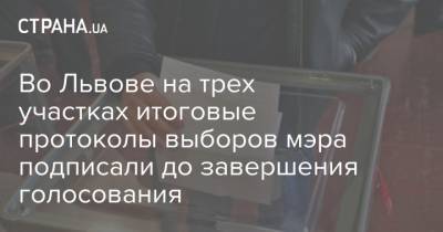 Во Львове на трех участках итоговые протоколы выборов мэра подписали до завершения голосования - strana.ua - Львов