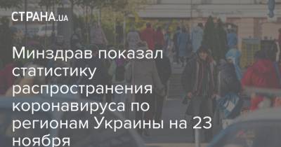 Минздрав показал статистику распространения коронавируса по регионам Украины на 23 ноября - strana.ua - Украина - Киев - Волынская обл. - Днепропетровская обл. - Винницкая обл.