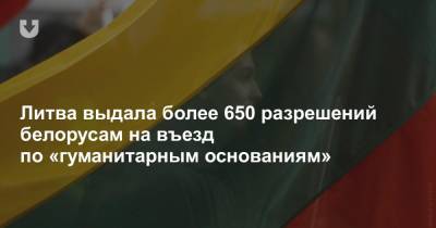 Литва выдала более 650 разрешений белорусам на въезд по «гуманитарным основаниям» - news.tut.by - Белоруссия - Литва