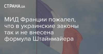 МИД Франции пожалел, что в украинские законы так и не внесена формула Штайнмайера - strana.ua - Россия - Украина - Германия - Франция - Париж - Донбасс