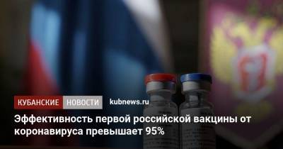 Эффективность первой российской вакцины от коронавируса превышает 95% - kubnews.ru - Россия