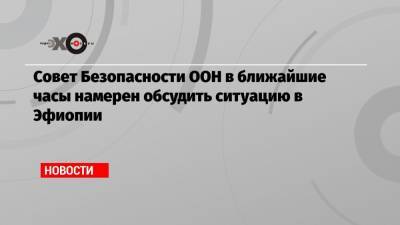 Совет Безопасности ООН в ближайшие часы намерен обсудить ситуацию в Эфиопии - echo.msk.ru - Эфиопия