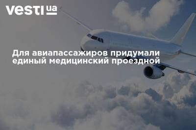 Для авиапассажиров придумали единый медицинский проездной - vesti.ua - Украина