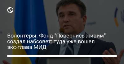 Павел Климкин - Волонтеры. Фонд "Повернись живим" создал набсовет: туда уже вошел экс-глава МИД - liga.net