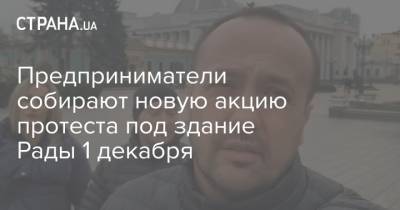 Владимир Зеленский - Предприниматели собирают новую акцию протеста под здание Рады 1 декабря - strana.ua - Украина