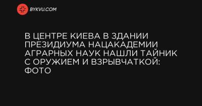 В центре Киева в здании президиума Нацакадемии аграрных наук нашли тайник с оружием и взрывчаткой: фото - bykvu.com - Украина - Киев