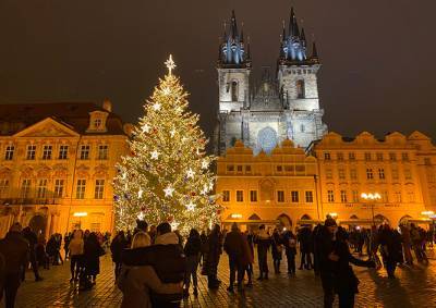 Зденек Гржиб - В Праге зажгли главную рождественскую ёлку страны: фото и видео - vinegret.cz - Чехия - Прага